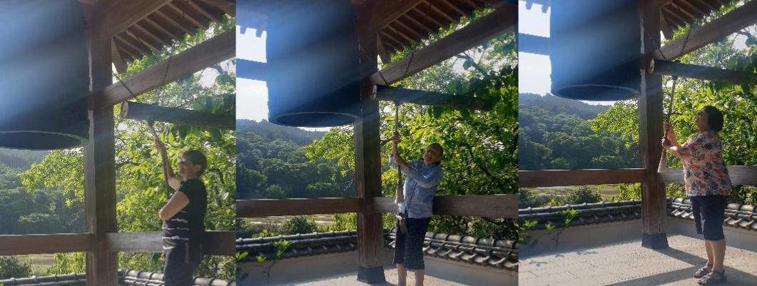Buddhist bells being rung