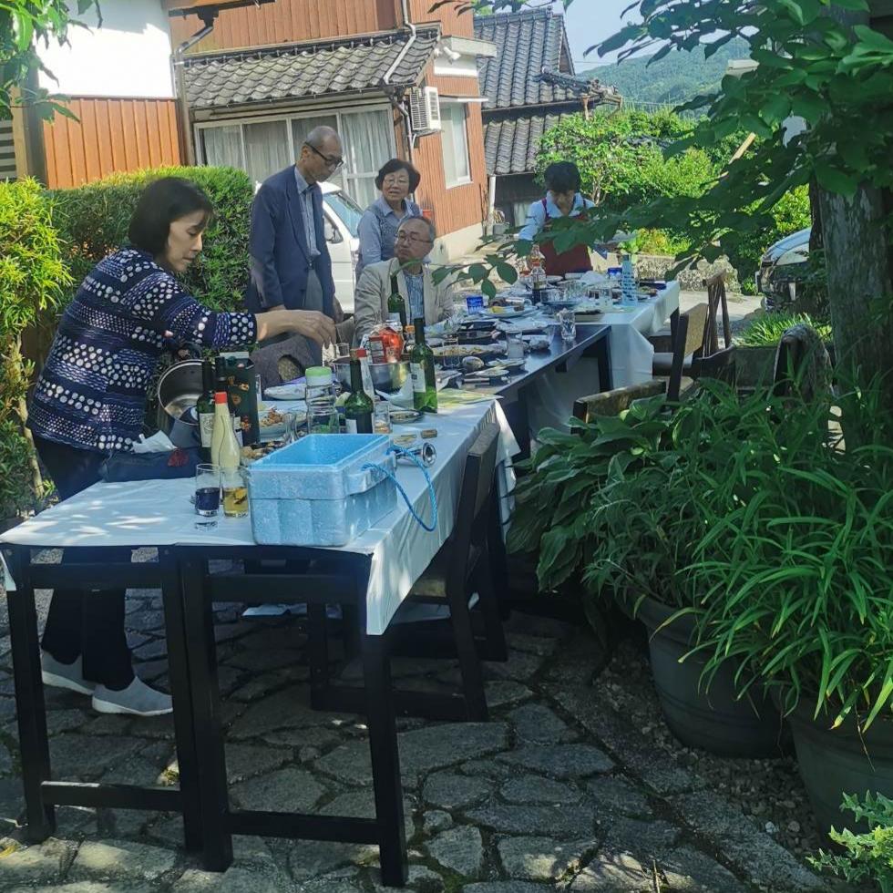 Lunch Tables at the Temple