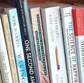 A row of books